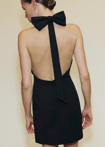 HALTER YAKA BAĞCIKLI KISA ELBİSE - Görsel 5