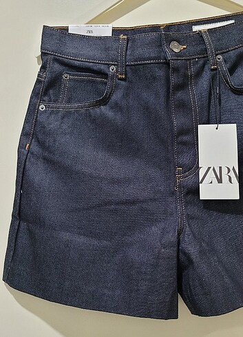 36 Beden mavi Renk ZW COLLECTION ORTA BEL DENIM BERMUDA ŞORT