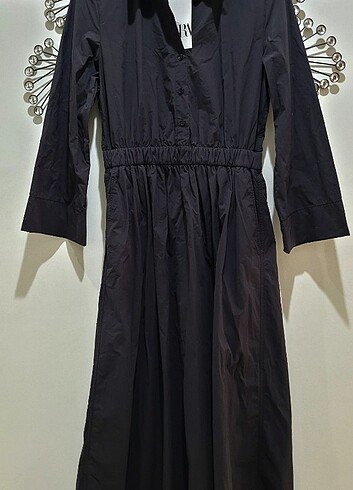 xs Beden siyah Renk ZW COLLECTION MiDİ GÖMLEK ELBİSE