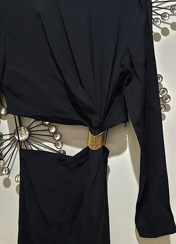 xs Beden siyah Renk ZW COLLECTION CUT-OUT DETAYLI ELBİSE#
