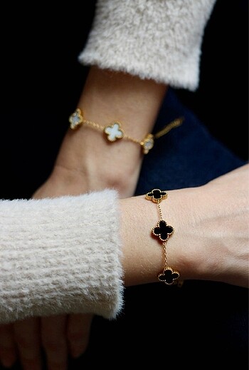Van Cleef Gold Çelik Yonca Bileklik