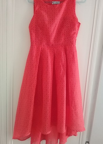 Pembe Pilili Kolsuz Kız Elbisesi