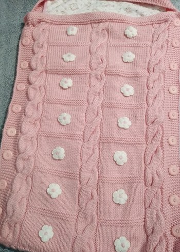 Kız Çocuk Pembe örgü uyku tulumu