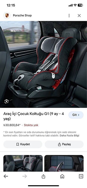 Porsche bebek çocuk oto koltuk