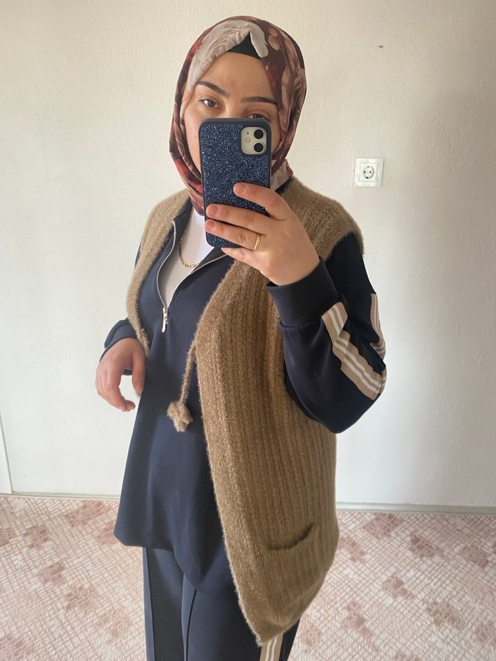 Kadın Camel Örgü Yün Süveter - Görsel 2