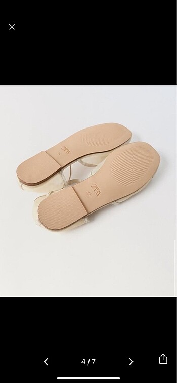 34 Beden ten rengi Renk Zara 34 no sandalet