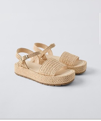 29 Beden camel Renk Zara hasır sandalet