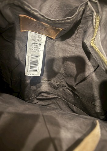 Old Cotton Cargo Old Cotton Kahverengi Baskılı Deri Bantlı Vintage Sırt Çantası