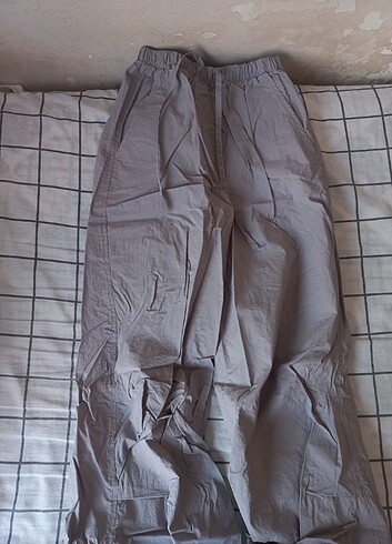 s Beden Gri paraşüt kumaş pantolon