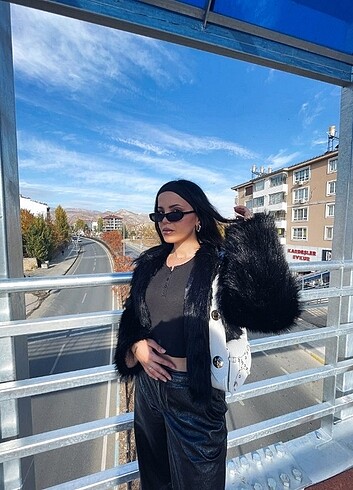 Mango Siyah Kürk Ceket