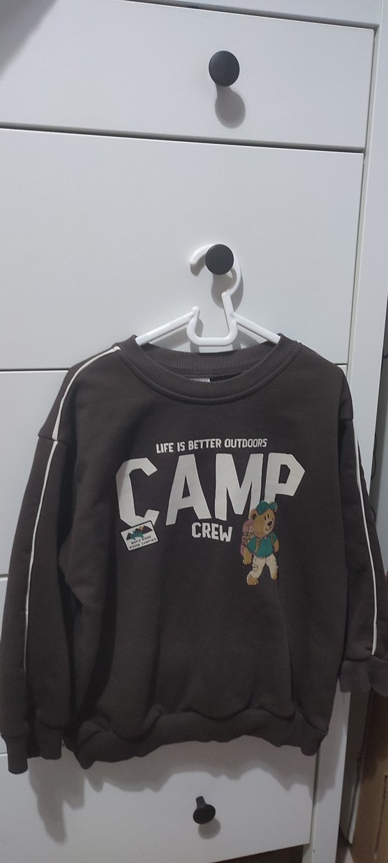 Kahverengi çocuk Sweatshirt - Görsel 3