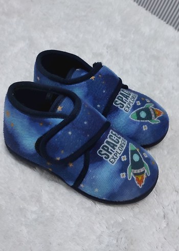 Erkek Çocuk Mavi Kadife Kaydırmaz panduf - Görsel 2