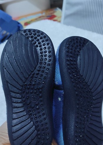 Erkek Çocuk Mavi Kadife Kaydırmaz panduf - Görsel 5