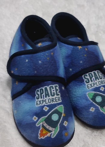 Erkek Çocuk Mavi Kadife Kaydırmaz panduf - Görsel 3