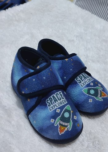 Erkek Çocuk Mavi Kadife Kaydırmaz panduf - Görsel 4