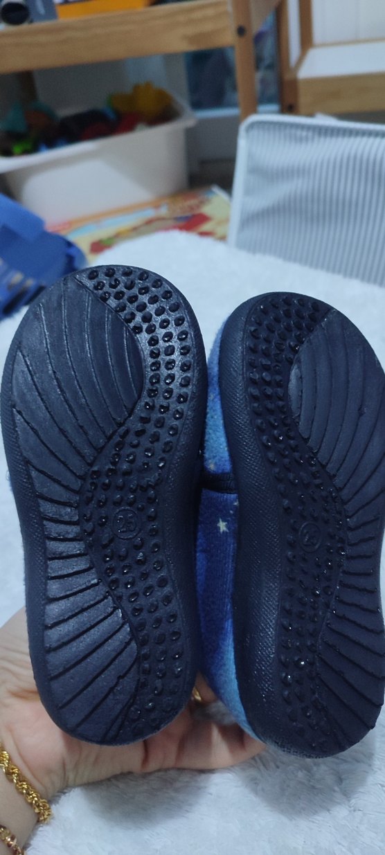 Erkek Çocuk Mavi Kadife Kaydırmaz panduf - Görsel 5