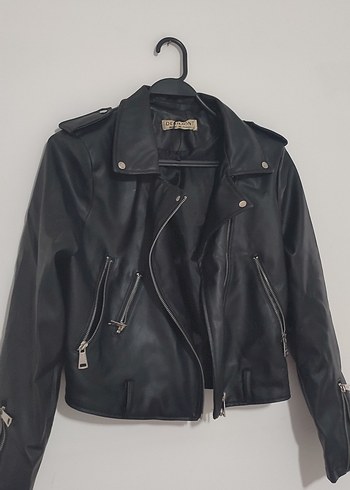 Siyah Deri Ceket Kadın - Görsel 5