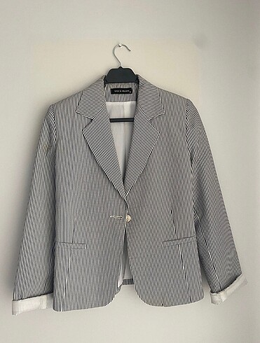 36 Beden lacivert Renk Çizgili Blazer