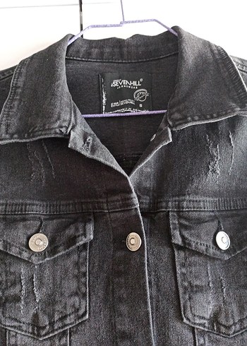 Seven Hill Seven Hill marka Siyah Düğmeli Kadın Denim Ceket..