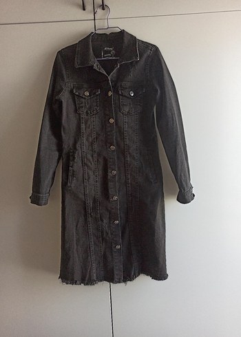 s Beden siyah Renk Seven Hill marka Siyah Düğmeli Kadın Denim Ceket..