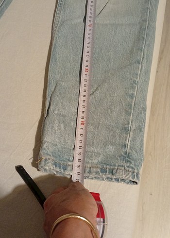 Zara marka açık mavi Renkli Midi Boy Kadın Jean  Denim Pantolon - Görsel 5