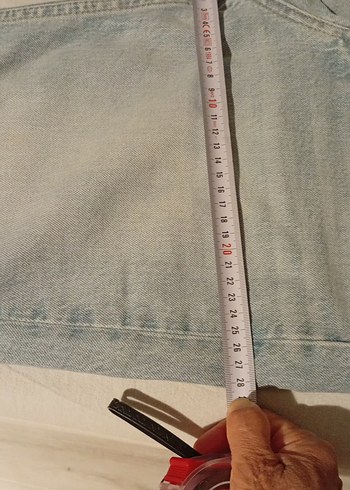 Zara marka açık mavi Renkli Midi Boy Kadın Jean  Denim Pantolon - Görsel 6