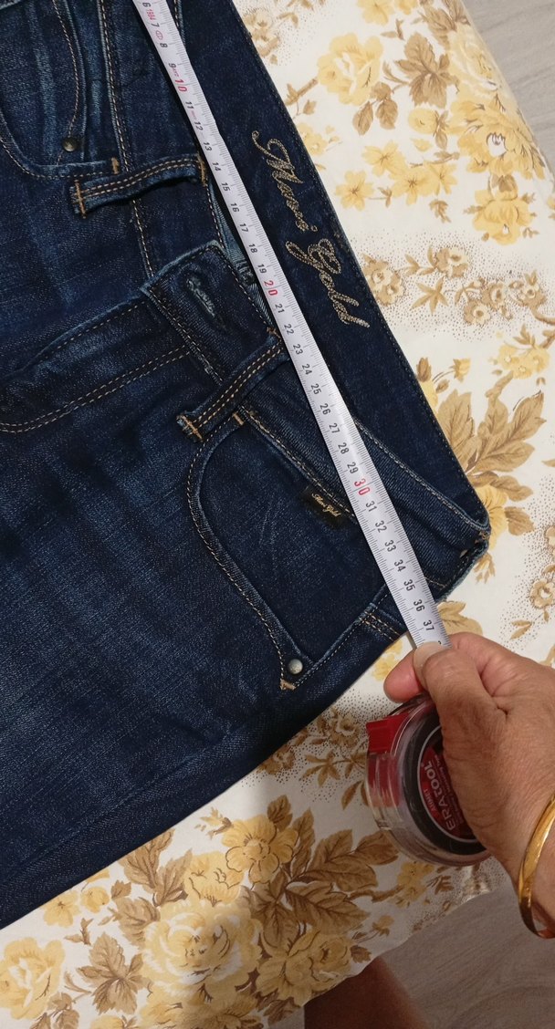 Kadın mavi marka koyu lacivert Jean Denim Pantolon - Görsel 4