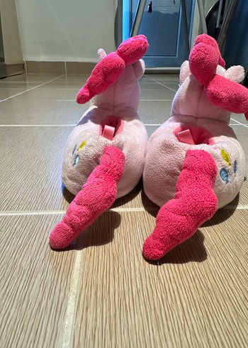 Kız Çocuk Pembe Sıcak Peluş Terlik - Görsel 3