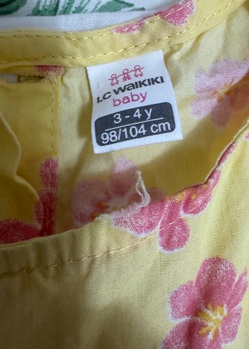 Kız Çocuk Sarı Çiçekli Elbise - Görsel 2