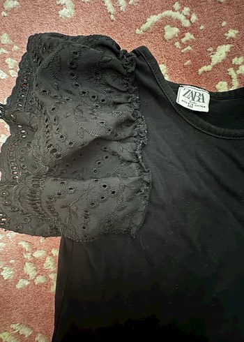 Siyah Dantel Detaylı Kısa Kollu Bebek Body - Görsel 2