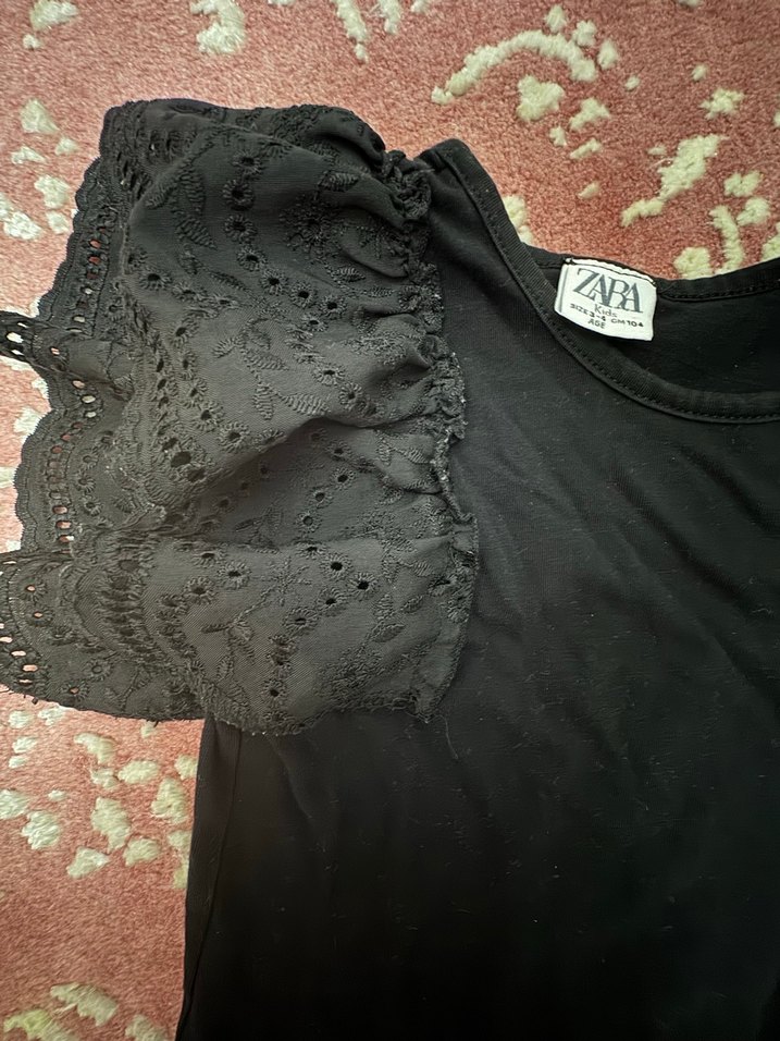 Siyah Dantel Detaylı Kısa Kollu Bebek Body - Görsel 2