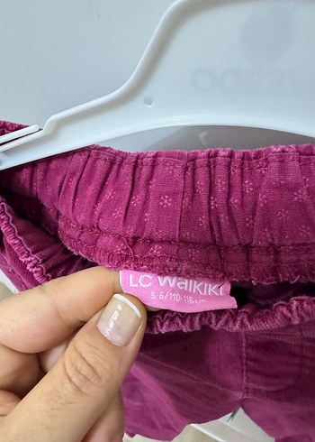 Kız Çocuk Mor Süet Elastik Pantolon - Görsel 3