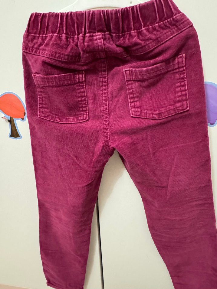 Kız Çocuk Mor Süet Elastik Pantolon - Görsel 2