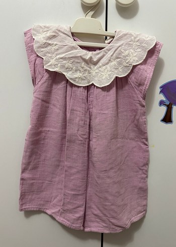 Nakışlı Düğmeli Pembe tulum - Görsel 4