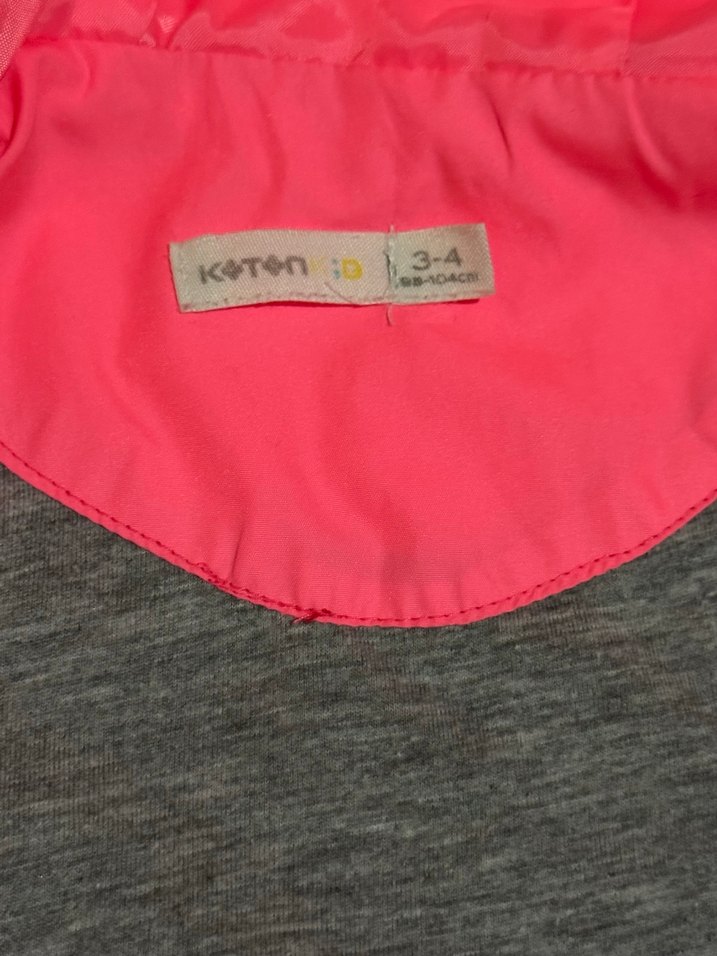 Kız Çocuk Kapüşonlu Pembe Fermuarlı Yağmurluk - Görsel 3