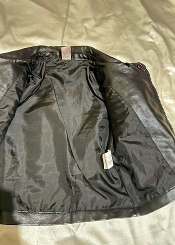 Erkek Çocuk Siyah Deri Biker Ceket - Görsel 2