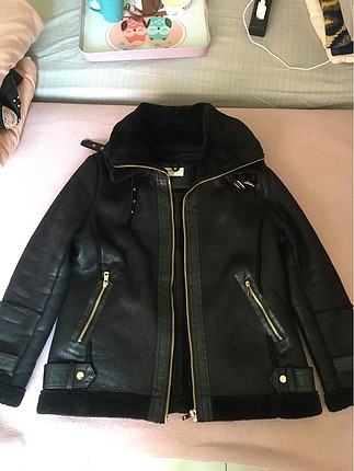 Süet kalın biker mont