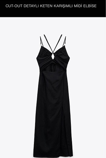 Zara göğüs altı dekolteli elbise ETİKETLİ ÜRÜN YEPYENİ