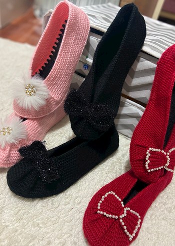 Pembe Örgü tabanlı patik çeyiz - Görsel 3