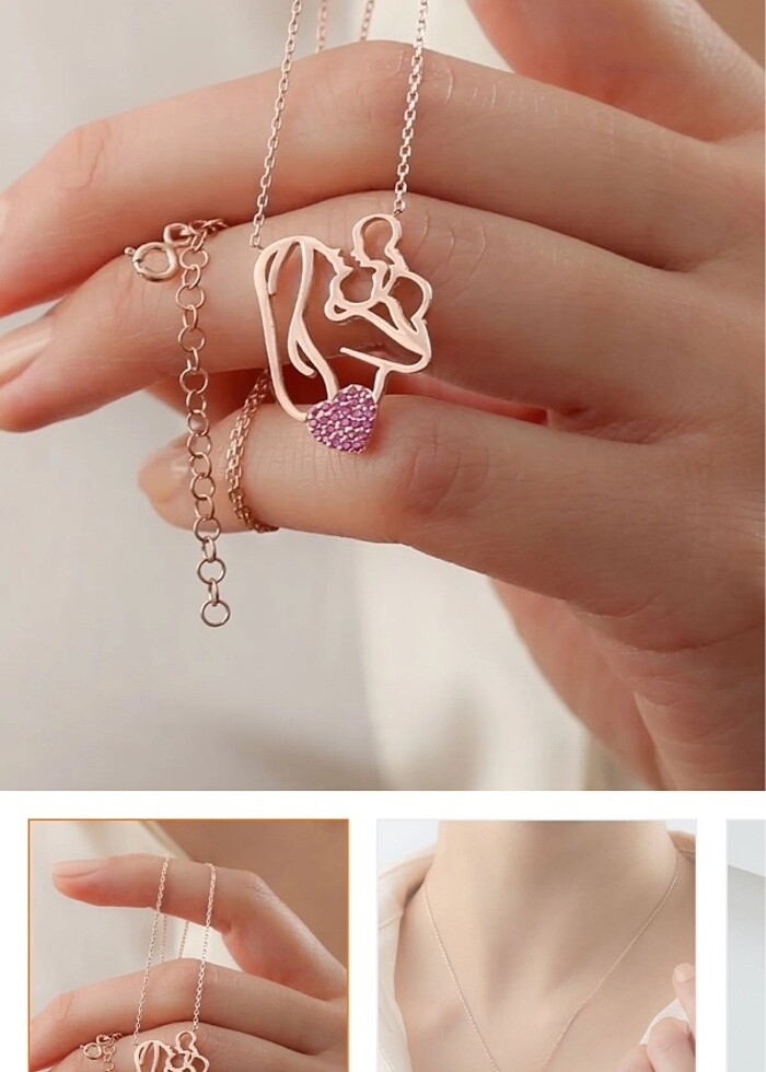 Anne bebek kolye - Görsel 3