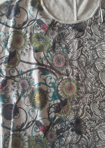 Bohem Desenli GriTişörtü - Görsel 2