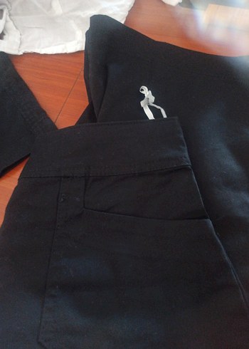 Düğmeli Siyah Midi Denim Kalem Etek - Görsel 5