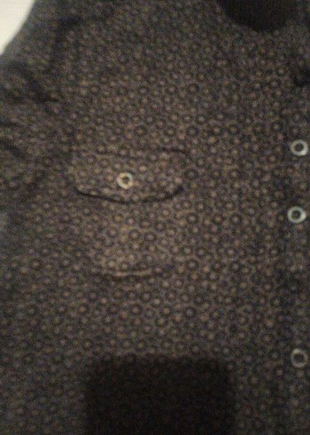 Düğmeli Kahverengi Kadın yumuşak penye Gömlek - Görsel 2