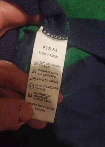 mudo kadın genç  Yeşil Çizgili Polo Yaka Tişört - Görsel 5