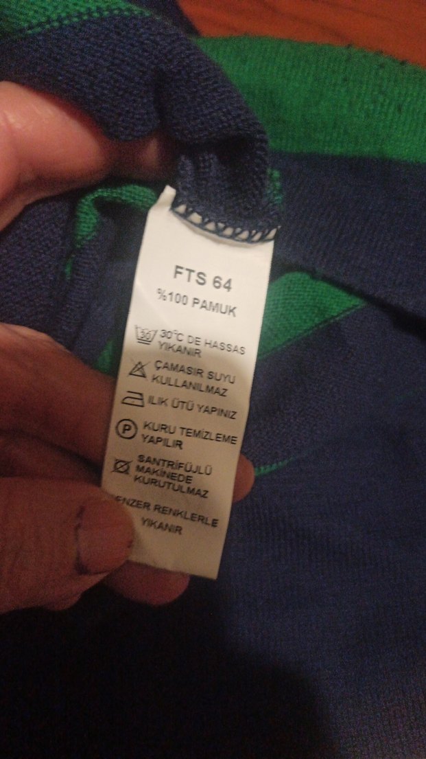 mudo kadın genç  Yeşil Çizgili Polo Yaka Tişört - Görsel 5