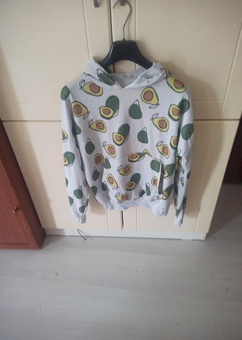 Baskılı Gri Kadın Kısa Sweatshirt - Görsel 3