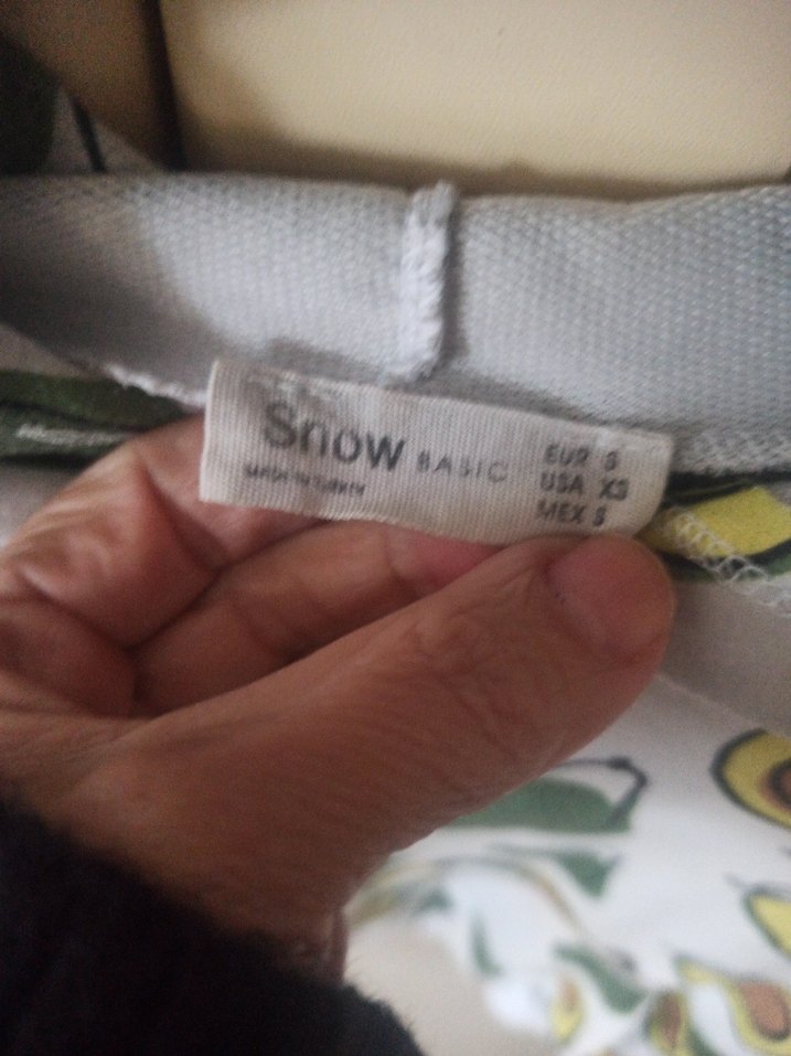 Baskılı Gri Kadın Kısa Sweatshirt - Görsel 2