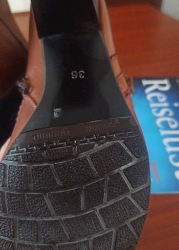 Kahverengi Deri Kadın Topuklu Bot - Görsel 5