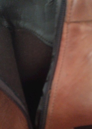 Kahverengi Deri Kadın Topuklu Bot - Görsel 4