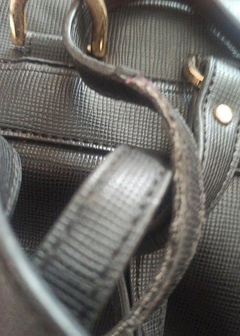 Siyah Deri Tokalı Kadın Sırt Çantası Mango - Görsel 4